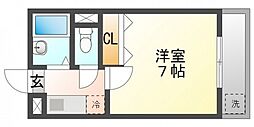 ポート21 1Kの間取図画像