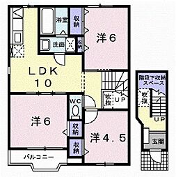 クレストール亀山 3LDKの間取図画像