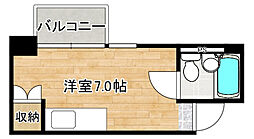 ヴィラ海岸通り ワンルームの間取図画像
