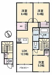 サンクレールコートB 3LDKの間取図画像