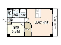 メゾン萩 1LDKの間取図画像