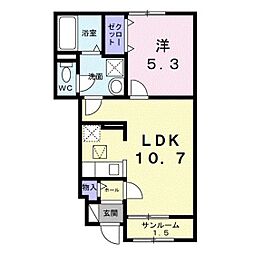 シャトーキンキA 1LDKの間取図画像