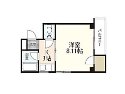 メゾンKR 1Kの間取図画像