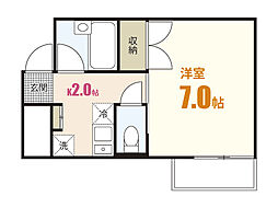 メゾン祇園ケ丘 1Kの間取図画像