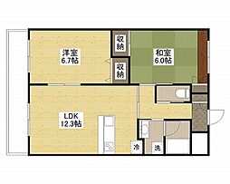 mignonfleursAWA 2LDKの間取図画像