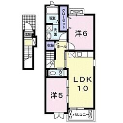 フェデールA 2LDKの間取図画像