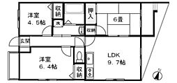 ノネット東野 3DKの間取図画像