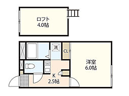 レオパレス安東 1Kの間取図画像