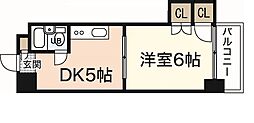 中田ビル三篠 1DKの間取図画像