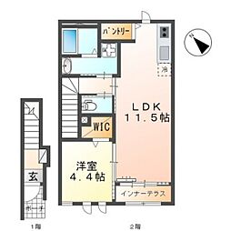 レジデンス廿日市 1LDKの間取図画像