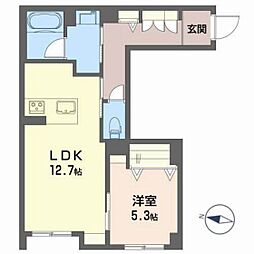 RiCasa 1LDKの間取図画像