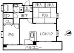 杉原ビル 2LDKの間取図画像