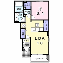 フォレスト光2 1LDKの間取図画像