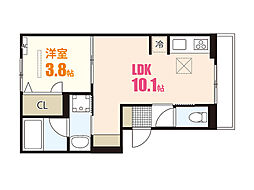 ガーデンアークC 1LDKの間取図画像