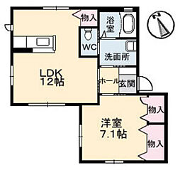クレールメゾン 1LDKの間取図画像