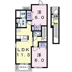 カントリービューA 2LDKの間取図画像