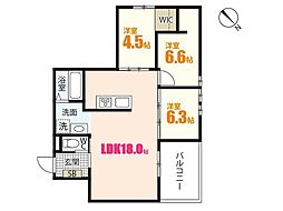 リバーハイツシーズC 3LDKの間取図画像