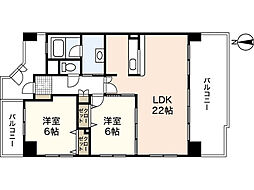 サウスヒルズAシティー2 2LDKの間取図画像