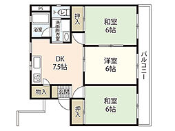 みどりマンション 3DKの間取図画像