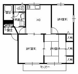 ランドハイツ1 3DKの間取図画像