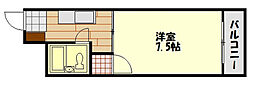 第一大下ビル 1Kの間取図画像