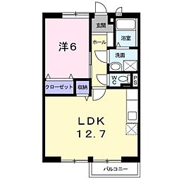 ソレアード・T 2DKの間取図画像
