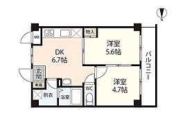 TomorrowZERO 2DKの間取図画像