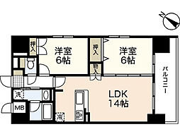 ウイング宝町セカンド 2LDKの間取図画像