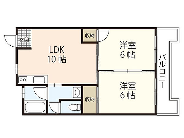 広島県広島市中区光南1丁目(賃貸マンション2LDK・4階・49.00㎡)の写真 その2