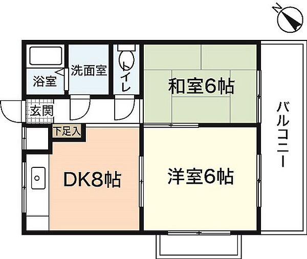 コーポ梶岡 ｜広島県広島市安佐南区西原5丁目(賃貸マンション2DK・4階・48.10㎡)の写真 その2