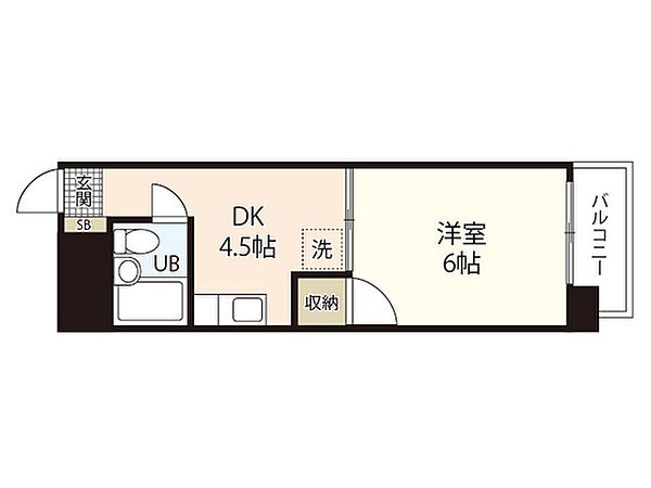 ヴィラ城山 ｜広島県広島市東区戸坂出江1丁目(賃貸マンション1DK・1階・22.95㎡)の写真 その2