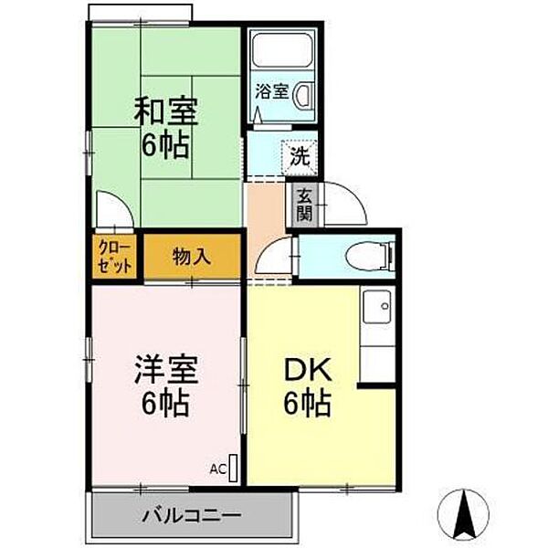 プレジュール谷本　A棟 ｜広島県広島市東区戸坂大上2丁目(賃貸アパート2DK・2階・37.30㎡)の写真 その2