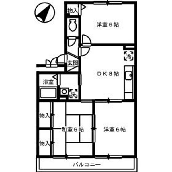 サンドミール西口 ｜広島県広島市安佐南区西原1丁目(賃貸アパート3DK・2階・56.10㎡)の写真 その2