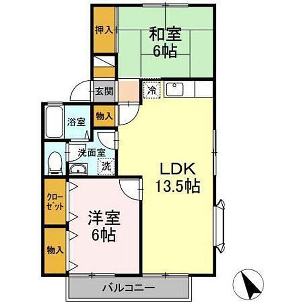 広島県広島市安佐南区川内4丁目(賃貸アパート2LDK・2階・57.93㎡)の写真 その2