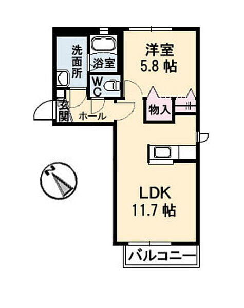 リアージュ　Ａ棟 ｜広島県廿日市市地御前1丁目(賃貸アパート1LDK・2階・42.17㎡)の写真 その2