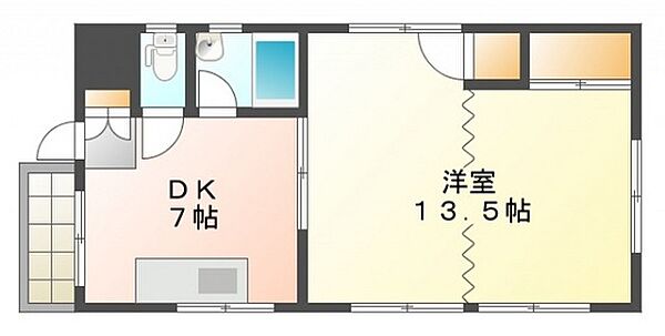 広島県広島市中区東平塚町(賃貸マンション2DK・3階・42.14㎡)の写真 その2