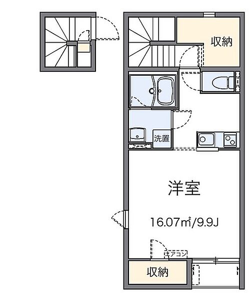 広島県広島市安佐南区川内5丁目(賃貸アパート1K・2階・37.42㎡)の写真 その2