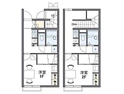 レオパレスはなみずき 1階1Kの間取り