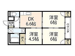 横山ビル 1階3DKの間取り