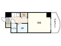 リバーサイドSOGA 2 7階1Kの間取り