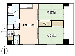 第3佐野ビル 8階2LDKの間取り