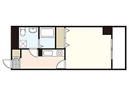 La Shanti 本川 6階1Kの間取り