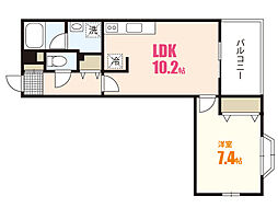レスポワール・K 1階1LDKの間取り