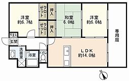 ベルメゾン 1階3LDKの間取り