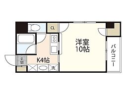 EFT-光町 5階1Kの間取り