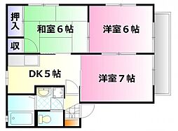 コーポ中島A 3DKの間取図画像