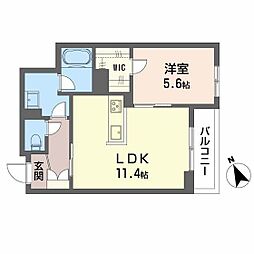 Ｏｌｉｖｅｃｏｕｒｔ（オリーブコート） 2階1LDKの間取り