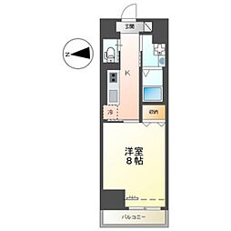 中央地所西条駅前ビル 4階1Kの間取り