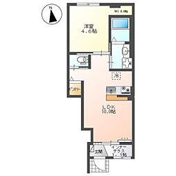 コーセー飯田 1LDKの間取図画像