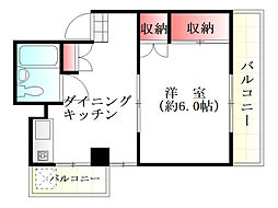 メイク第1ビル 1Kの間取図画像